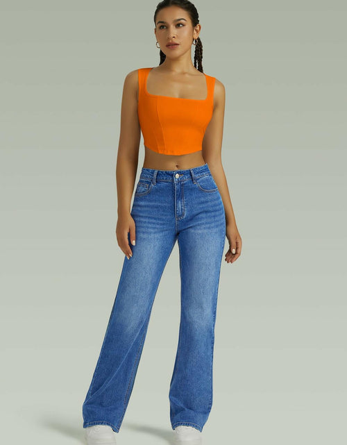 Load image into Gallery viewer, FUNUCA Women’s High Waist Wide Leg Stretch Denim Jeans Blue Size 8
