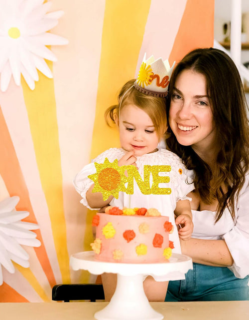 Load image into Gallery viewer, JeVenis 2pcs First Trip Around the Sun Birthday Hat Boho Sun Party Decoration
