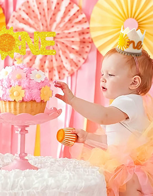 Load image into Gallery viewer, JeVenis 2pcs First Trip Around the Sun Birthday Hat Boho Sun Party Decoration
