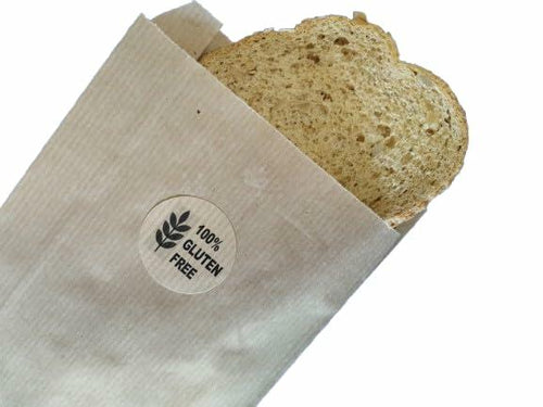 Load image into Gallery viewer, Kraft Gluten Free Food Stickers Small 500 Units Adhesive Labels
