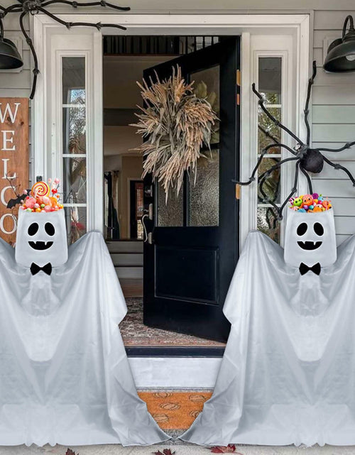 Load image into Gallery viewer, Waybas Ghost Halloween Candy Bowl LED Lights Outdoor 47" Tall White
