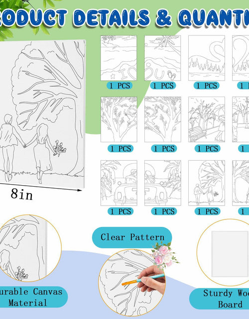Load image into Gallery viewer, Ctosree 12 Pcs Valentine Pre Drawn Canvas Painting Boards 8x10 Inch Scenery
