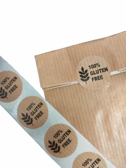 Load image into Gallery viewer, Kraft Gluten Free Food Stickers Small 500 Units Adhesive Labels
