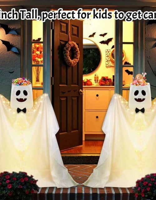 Load image into Gallery viewer, Waybas Ghost Halloween Candy Bowl LED Lights Outdoor 47" Tall White
