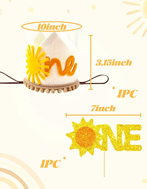 Load image into Gallery viewer, JeVenis 2pcs First Trip Around the Sun Birthday Hat Boho Sun Party Decoration
