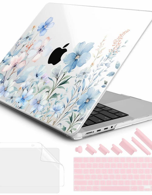 Load image into Gallery viewer, DONGKE MacBook Pro 16 Inch Case 2024 2023 2021 Pro Max Blue Flowers
