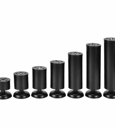 Lheng Stainless Steel Adjustable Furniture Legs Black 18cm 2 Pcs