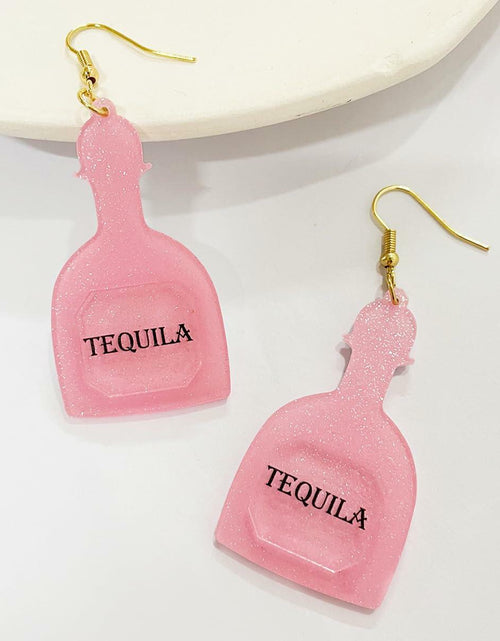 Load image into Gallery viewer, Caiyao Bohemia Acrylic Glitter Tropical Drink Cup Drop Earrings D Pink 2

