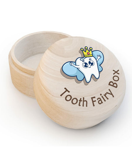 Azbuk Tooth Fairy Box Wooden Wings 3D Tooth Storage Kids Boys Girls Color 004
