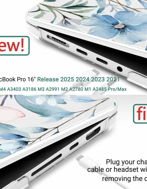 Load image into Gallery viewer, DONGKE MacBook Pro 16 Inch Case 2024 2023 2021 Pro Max Blue Flowers
