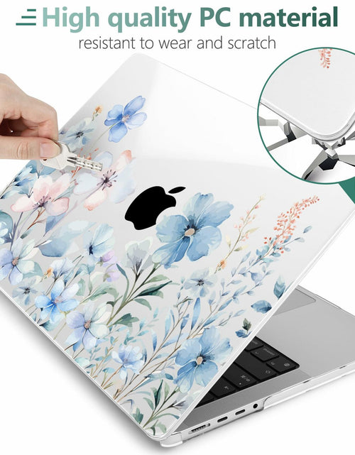 Load image into Gallery viewer, DONGKE MacBook Pro 16 Inch Case 2024 2023 2021 Pro Max Blue Flowers
