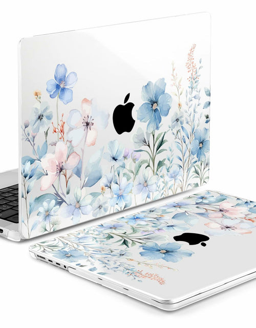 Load image into Gallery viewer, DONGKE MacBook Pro 16 Inch Case 2024 2023 2021 Pro Max Blue Flowers
