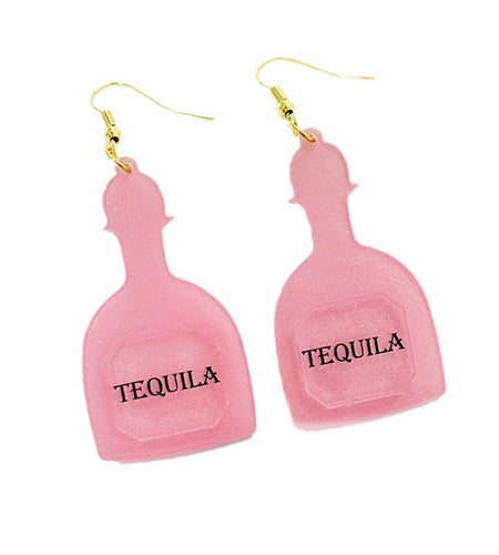 Caiyao Bohemia Acrylic Glitter Tropical Drink Cup Drop Earrings D Pink 2