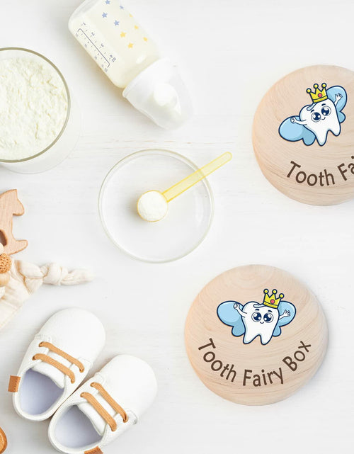 Load image into Gallery viewer, Azbuk Tooth Fairy Box Wooden Wings 3D Tooth Storage Kids Boys Girls Color 004
