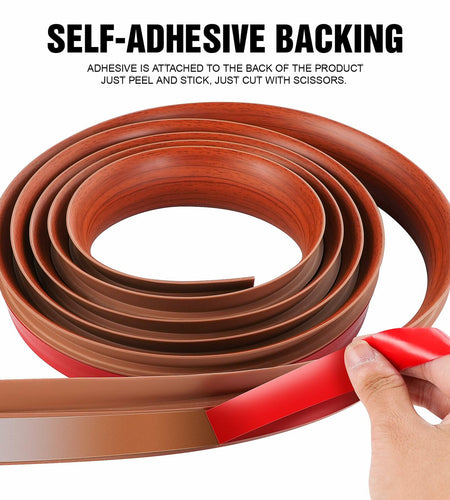 BNELL Floor Transition Strip PVC Self Adhesive 9.84FT Red Teak Wood Grain