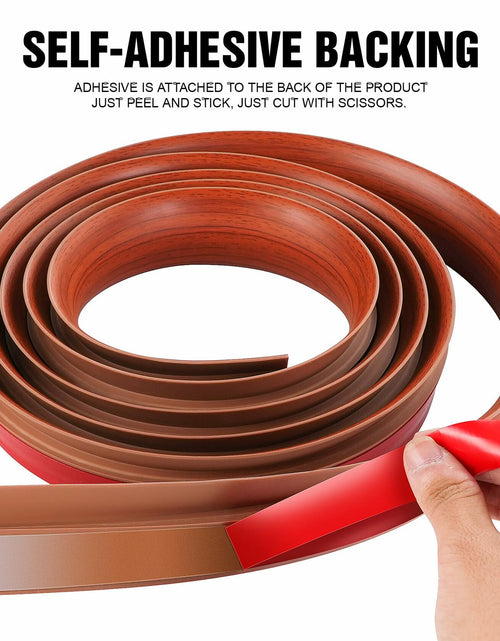 Load image into Gallery viewer, BNELL Floor Transition Strip PVC Self Adhesive 9.84FT Red Teak Wood Grain
