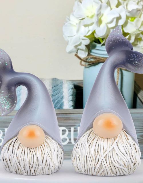 Load image into Gallery viewer, Hodao 2 Set Summer Ocean Gnome Resin Figurines Mermaid Grey Scandinavian
