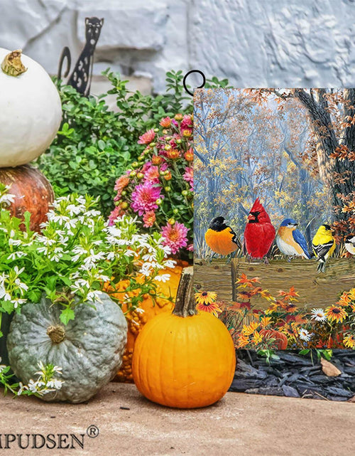 Load image into Gallery viewer, KIMPUDSEN Cardinal Birds Fall Garden Flag 12x18 Inch Double Sided Autumn
