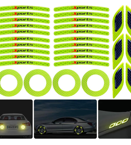 3D Strong Reflective Car Fender Trunk Wheel Tire Rim Stickers Diamond Grade