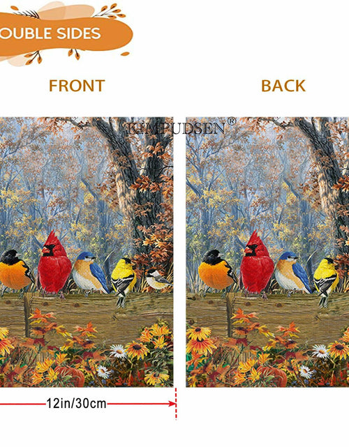 Load image into Gallery viewer, KIMPUDSEN Cardinal Birds Fall Garden Flag 12x18 Inch Double Sided Autumn
