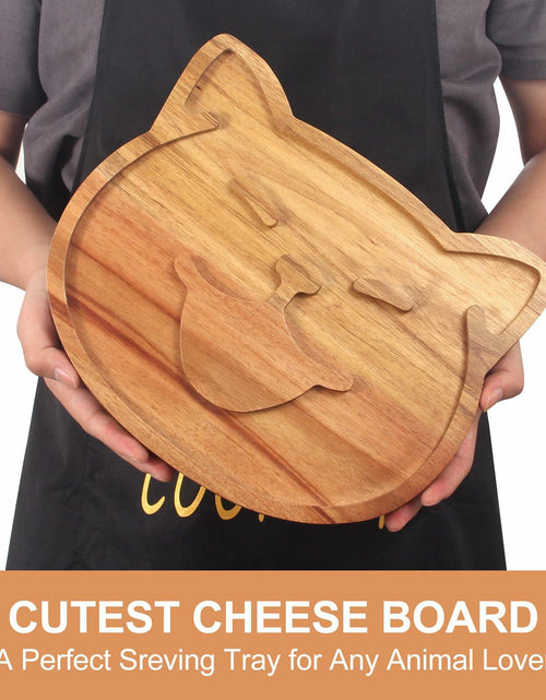 Load image into Gallery viewer, Renawe Decorative Acacia Wood Cheese Plate Serving Tray Large Solid Wood
