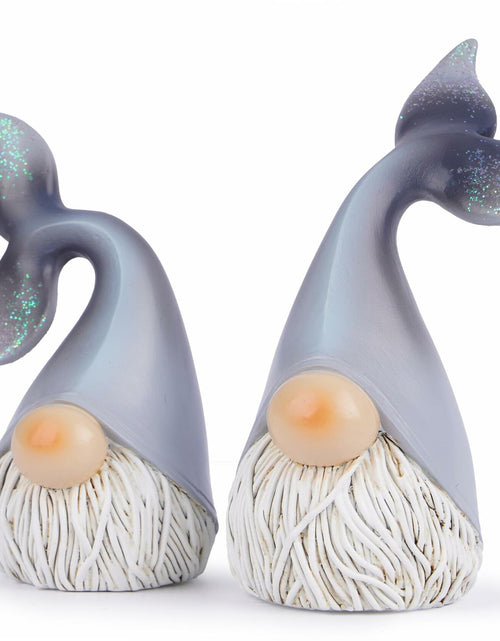 Load image into Gallery viewer, Hodao 2 Set Summer Ocean Gnome Resin Figurines Mermaid Grey Scandinavian
