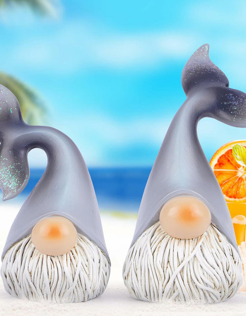 Load image into Gallery viewer, Hodao 2 Set Summer Ocean Gnome Resin Figurines Mermaid Grey Scandinavian
