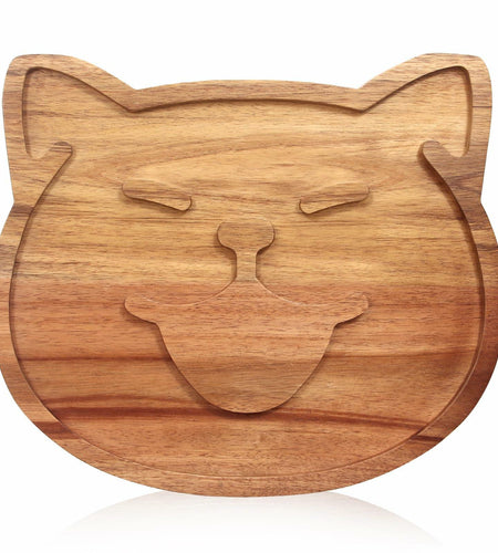 Renawe Decorative Acacia Wood Cheese Plate Serving Tray Large Solid Wood