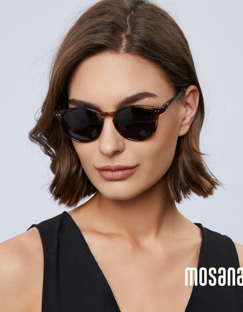 Load image into Gallery viewer, mosanana Polarized Round Sunglasses Small Tortoise Grey Casual Women MS52361
