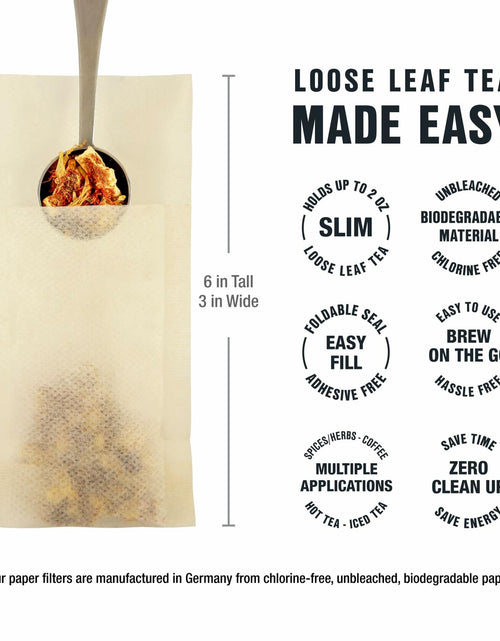 Load image into Gallery viewer, Tiesta Tea Loose Leaf Disposable Infuser Filters Unbleached Paper 100ct Yellow
