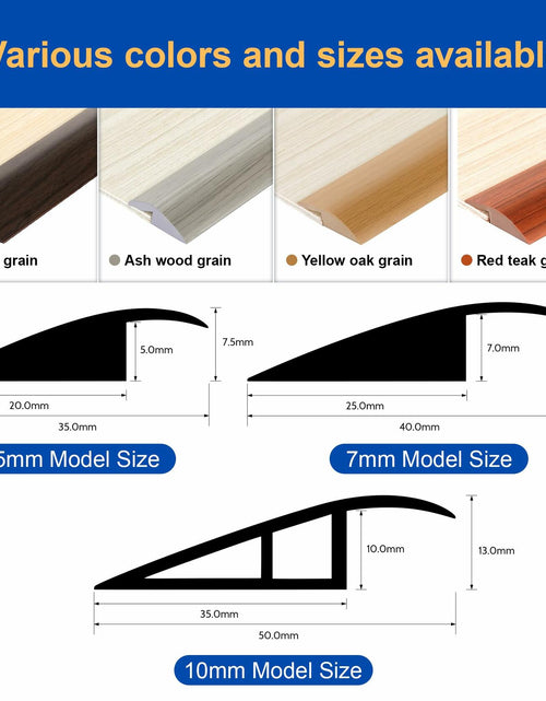 Load image into Gallery viewer, BNELL Floor Transition Strip PVC Self Adhesive 9.84FT Red Teak Wood Grain
