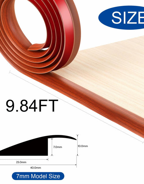 Load image into Gallery viewer, BNELL Floor Transition Strip PVC Self Adhesive 9.84FT Red Teak Wood Grain

