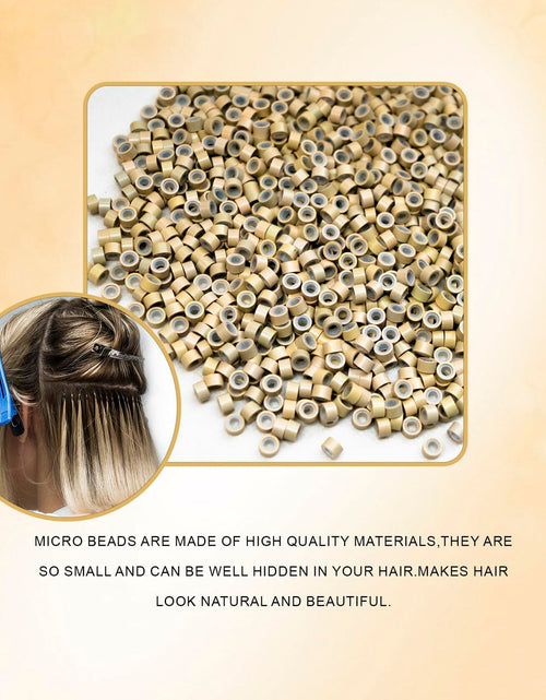 Load image into Gallery viewer, coloryoung 1000pcs 5mm Silicone Lined Micro Beads Hair Extensions Dark Brown
