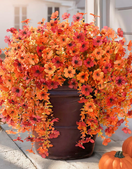 Load image into Gallery viewer, ZFProcess Artificial Fall Daisy Mums Silk Flowers 2PCS Fall Orange UV Resistant
