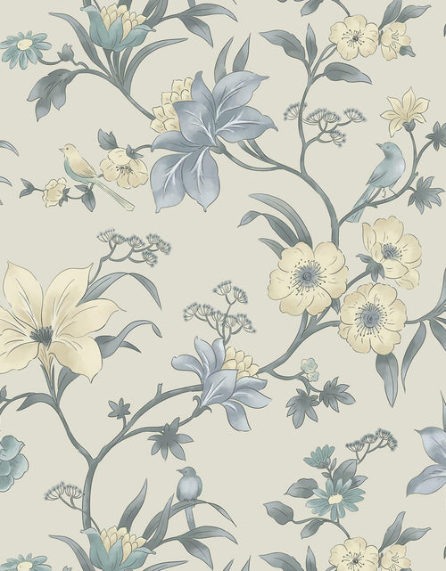 Load image into Gallery viewer, Hopepak Green Floral Peel and Stick Wallpaper 16.1x394 inch Vinyl Modern
