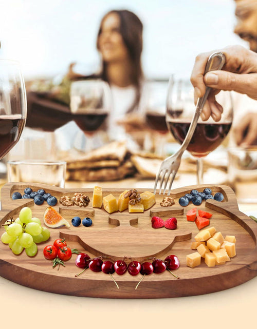 Load image into Gallery viewer, Renawe Decorative Acacia Wood Cheese Plate Serving Tray Large Solid Wood
