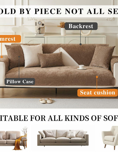 Load image into Gallery viewer, tianxinbaobei Plush Non-Slip Chenille Sofa Cover Light Gray 36x36 Armchair
