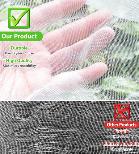 JOJOLEE Fruit Tree Netting Garden Protection 7.8x7.8FT White 2Pcs