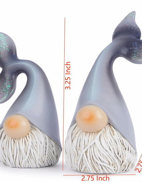 Load image into Gallery viewer, Hodao 2 Set Summer Ocean Gnome Resin Figurines Mermaid Grey Scandinavian
