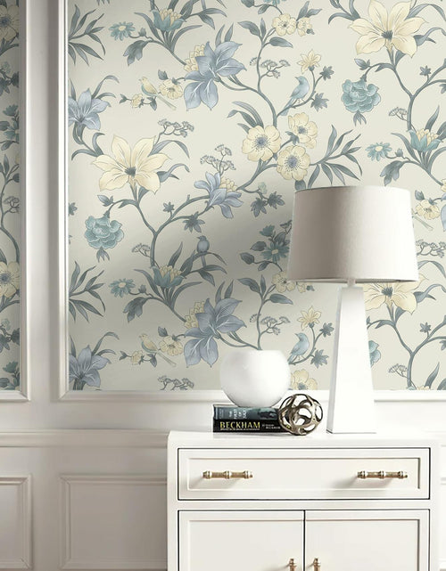 Load image into Gallery viewer, Hopepak Green Floral Peel and Stick Wallpaper 16.1x394 inch Vinyl Modern
