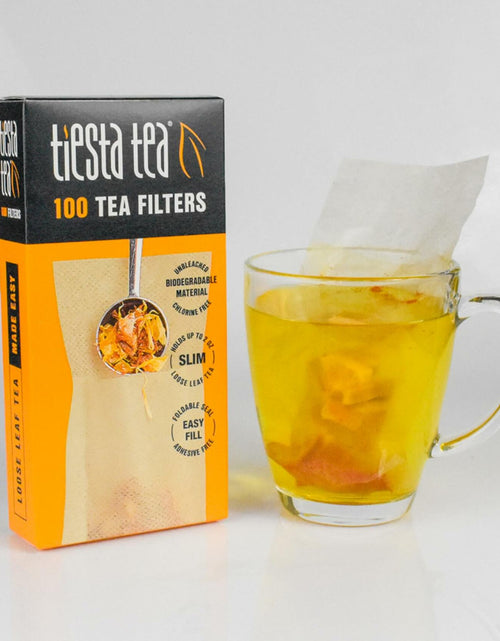 Load image into Gallery viewer, Tiesta Tea Loose Leaf Disposable Infuser Filters Unbleached Paper 100ct Yellow
