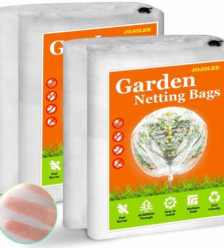 JOJOLEE Fruit Tree Netting Garden Protection 7.8x7.8FT White 2Pcs