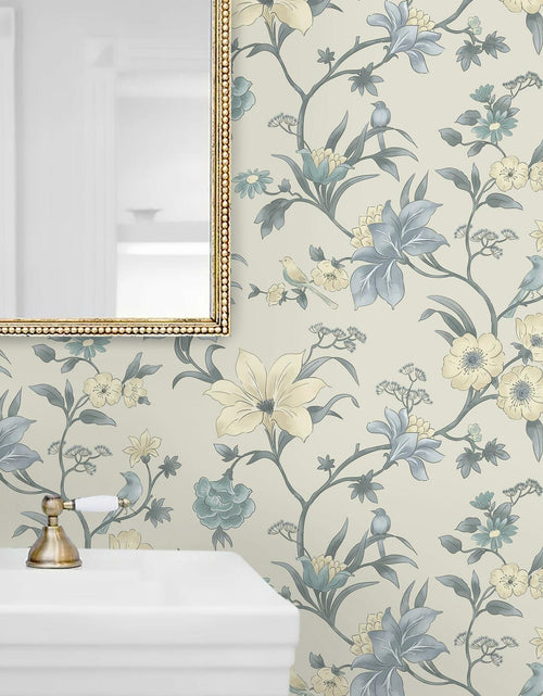 Load image into Gallery viewer, Hopepak Green Floral Peel and Stick Wallpaper 16.1x394 inch Vinyl Modern
