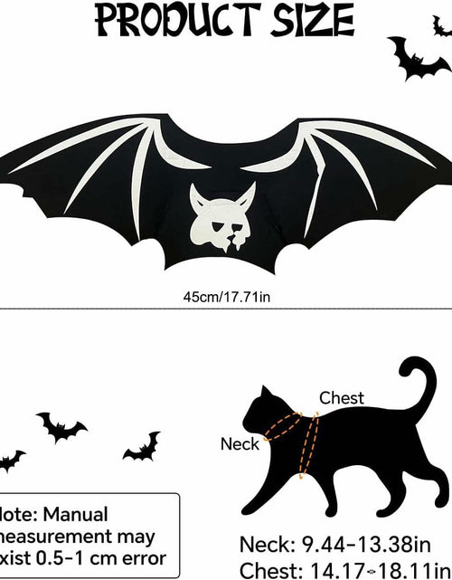Load image into Gallery viewer, Velthorix Cat Halloween Costume Bat Wings Pet Cosplay Accessories Small
