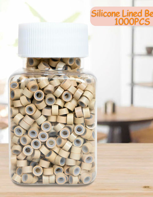 Load image into Gallery viewer, coloryoung 1000pcs 5mm Silicone Lined Micro Beads Hair Extensions Dark Brown
