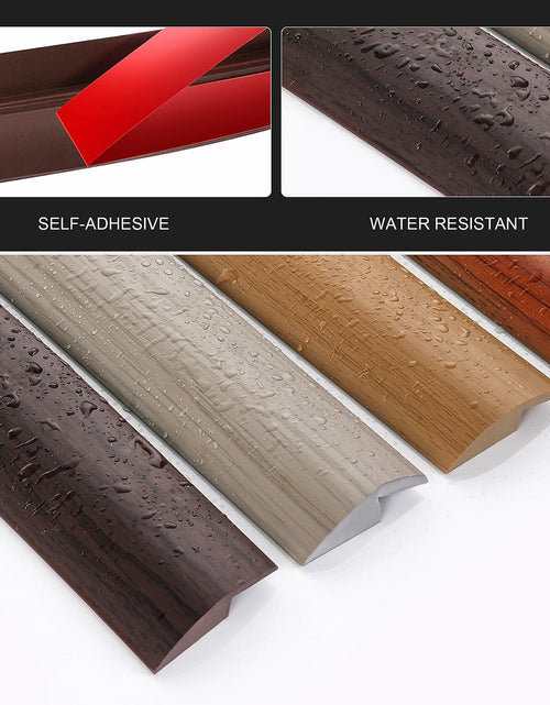Load image into Gallery viewer, BNELL Floor Transition Strip PVC Self Adhesive 9.84FT Red Teak Wood Grain

