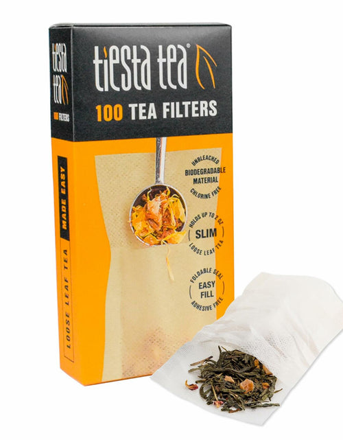 Load image into Gallery viewer, Tiesta Tea Loose Leaf Disposable Infuser Filters Unbleached Paper 100ct Yellow
