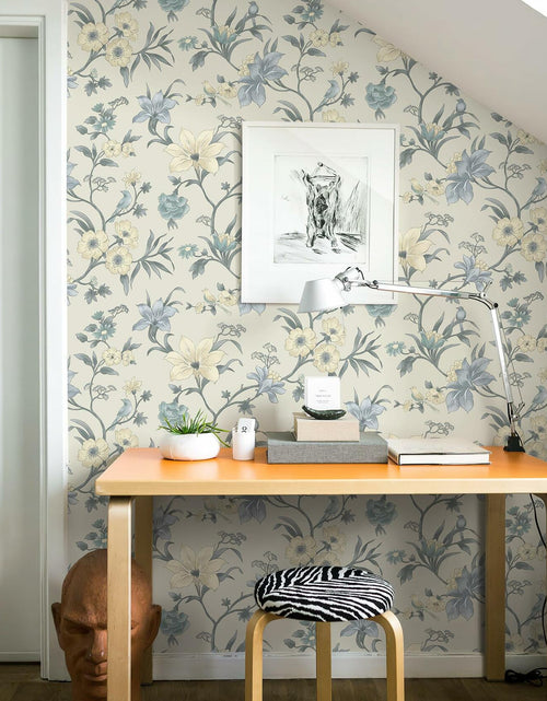 Load image into Gallery viewer, Hopepak Green Floral Peel and Stick Wallpaper 16.1x394 inch Vinyl Modern
