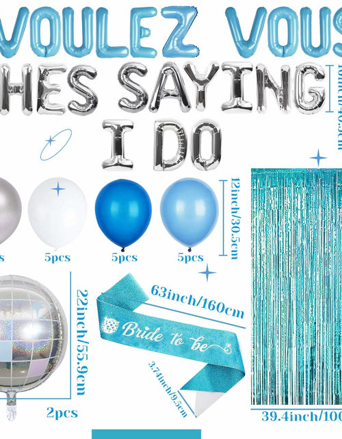 Load image into Gallery viewer, JeVenis Dancing Queen Balloons Banner Bachelorette Party Silver Blue 3
