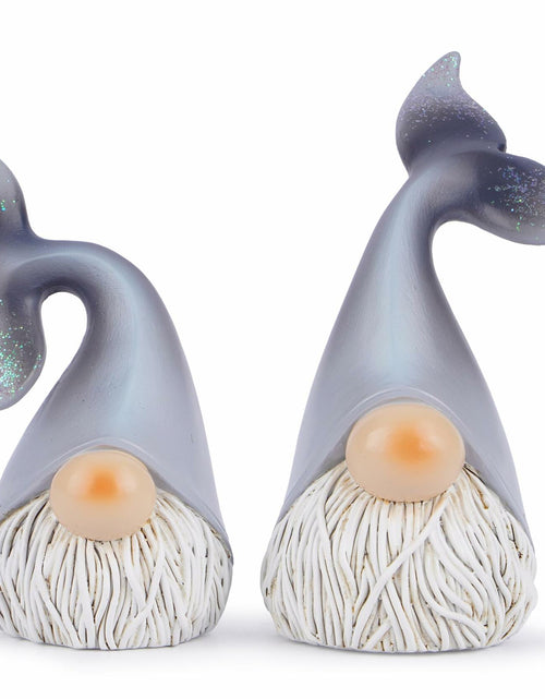 Load image into Gallery viewer, Hodao 2 Set Summer Ocean Gnome Resin Figurines Mermaid Grey Scandinavian
